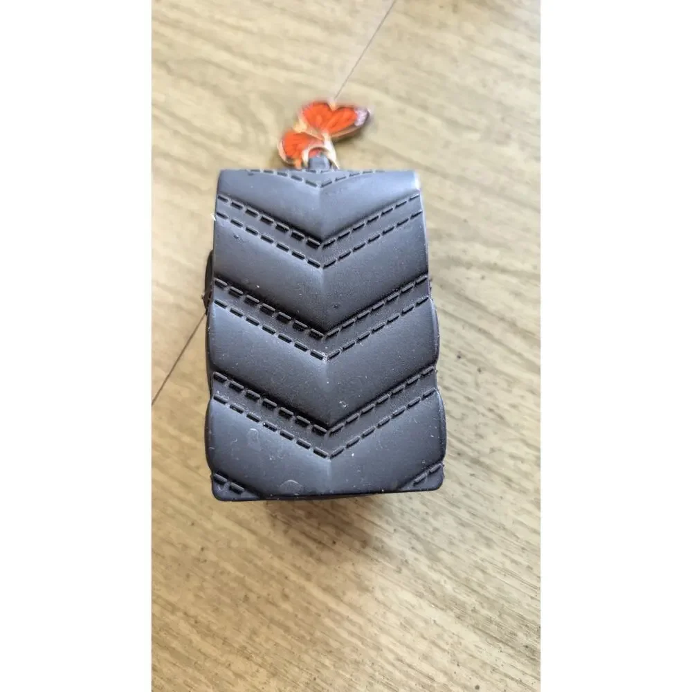 Bath & Body Works PocketBac Holder – Quilted Black Snap Case w/ Butterfly Charm